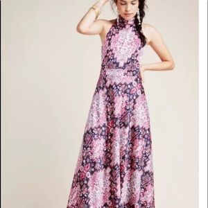 NWT Anthropologie Nicole Miller Colorful Maxi Dress